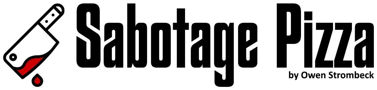 Sabotage Pizza Name Logo
