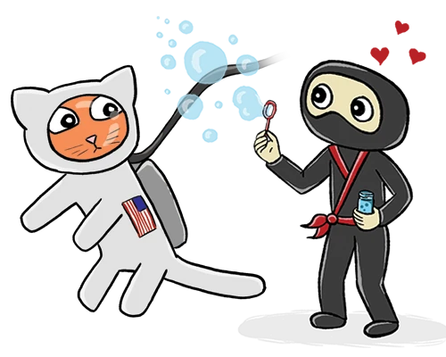 Astronaut Cat and Carefree Ninja