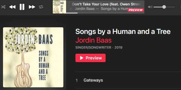 Jordin Baas - Songs By a Human and a Tree on Spotify